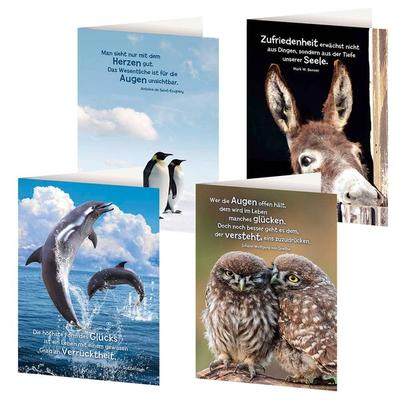 4er-Set Grußkarten »Tierische Weisheiten«, Nonbook von , St. Benno