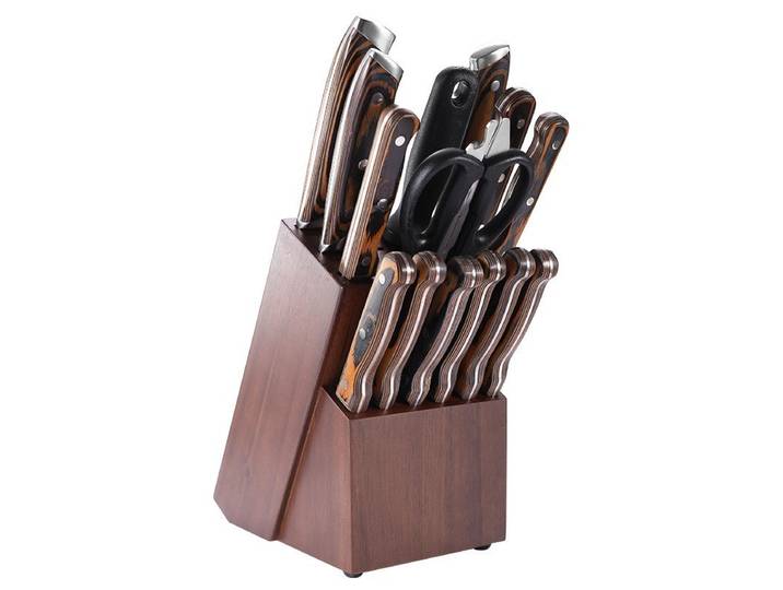 Porte-couteau en bois de grande capacité, support de couteaux de cuisine domestique, support de rangement de cuisine, décoration de bureau Simple, porte-couteau LH589