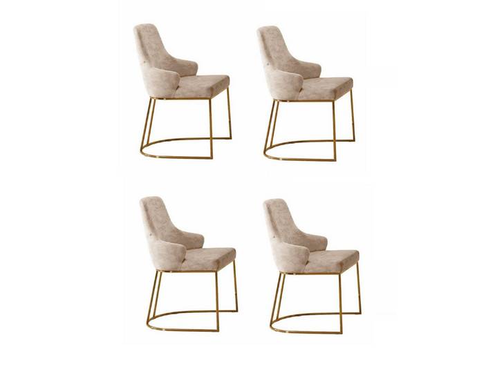 JVmoebel Essgruppe 4x Stühle Beige Moderner Stil Komfortabel Minimalistisch Schlicht, Made in Europa