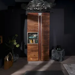 Vitrine Mango 90x45x204 braun lackiert Amsterdam #08