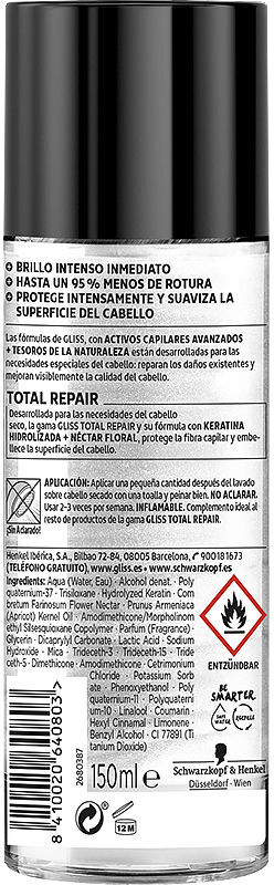 Schwarzkopf Mass Market Gliss Total Repair masque extra-brillance 150 ml