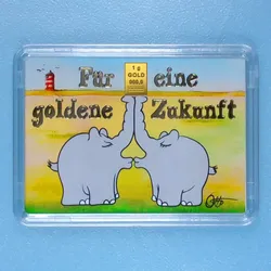 Goldbarren 1g "Küssende Ottifanten" (Motivbox)
