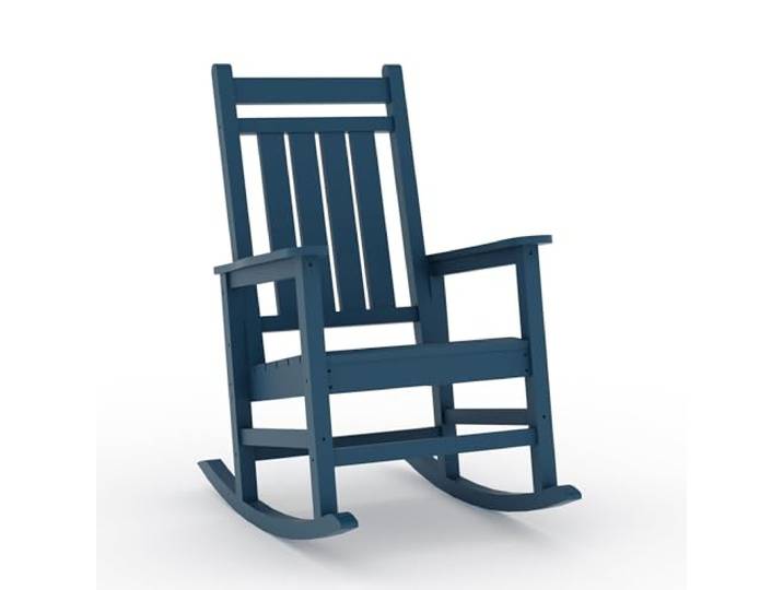 GarveeHome HDPE-Garten-Schaukelstuhl, Outdoor-Lounge-Sessel mit hoher Rückenlehne und Armlehnen, Allwetter-Terrassenstuhl, für Terrasse und Garten, 57,9 x 88,9 x 106,4 cm