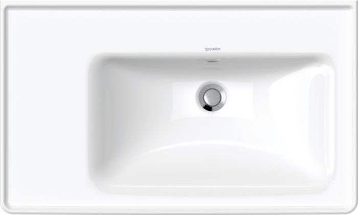 Duravit D-Neo Möbel-Waschtisch 23708000601 80cm, weiss wondergliss, ohne Hahnloch, mit Überlauf, Becken rechts