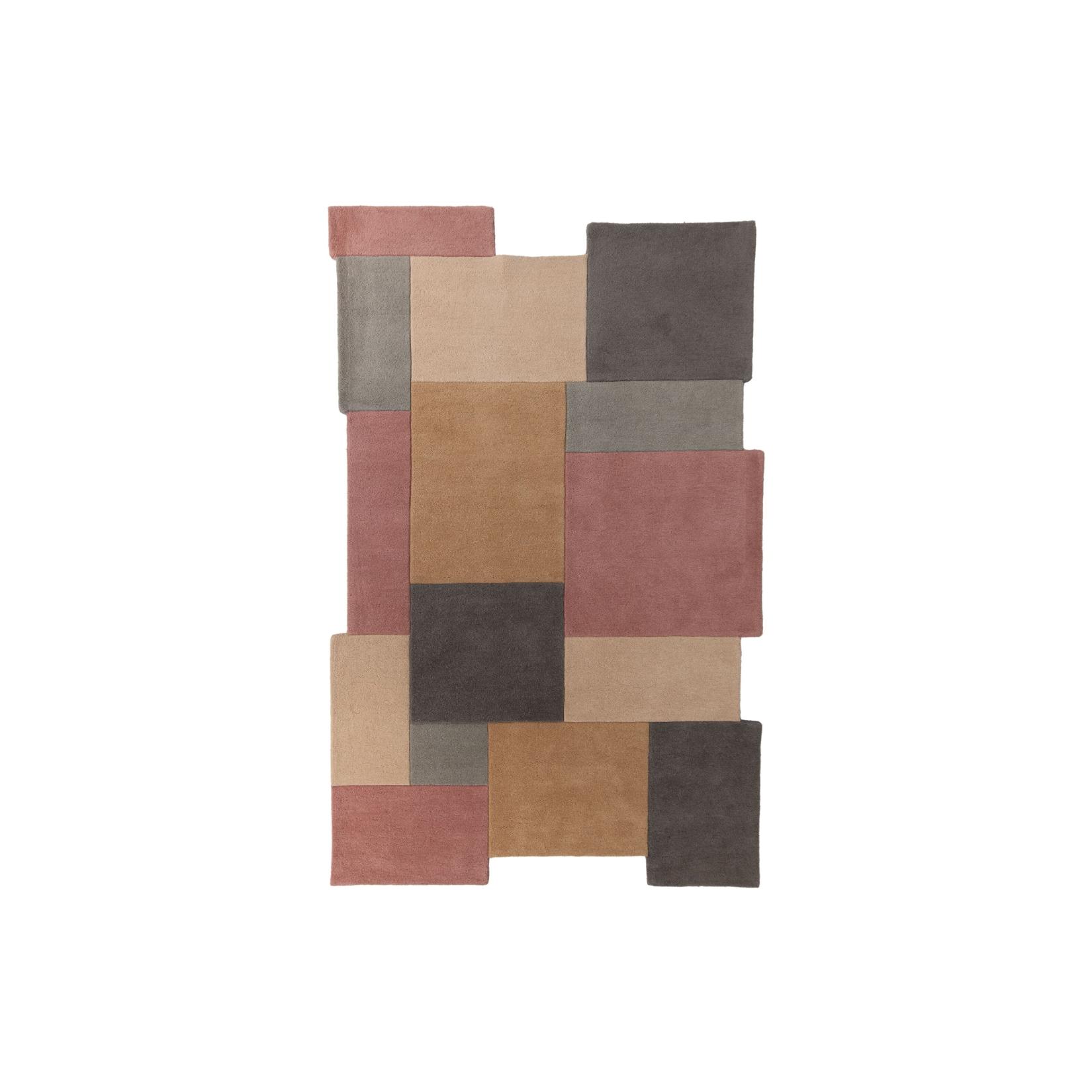 Wollteppich geometrisch Grau-Rosa 200 x 290 cm - HALLEIN Kadima