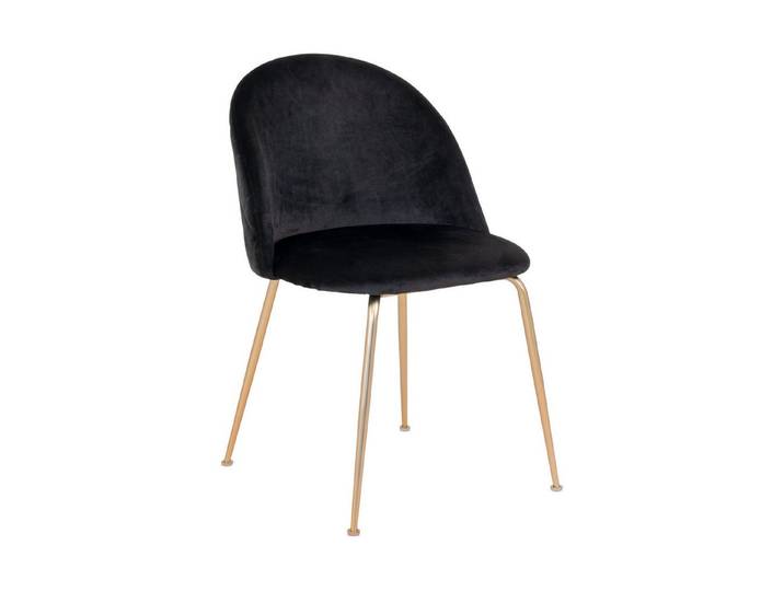 House Nordic Polsterstuhl Geneva, (2er-Set) in Schwarz, Velour - 51x78x52cm (BxHxT)
