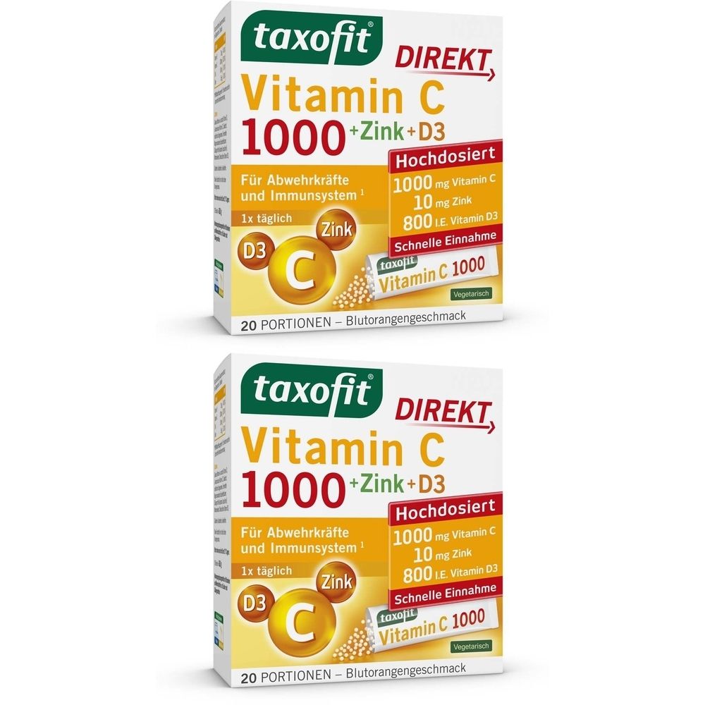 Taxofit Vitamin C 1000+Zink+D3 Direkt Granulat 2x 2x20 St