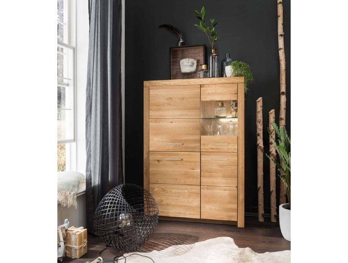 Highboard Laura in Wildeiche massiv geölt – Montierte Lieferung – 3%-Vorkasse-Rabatt