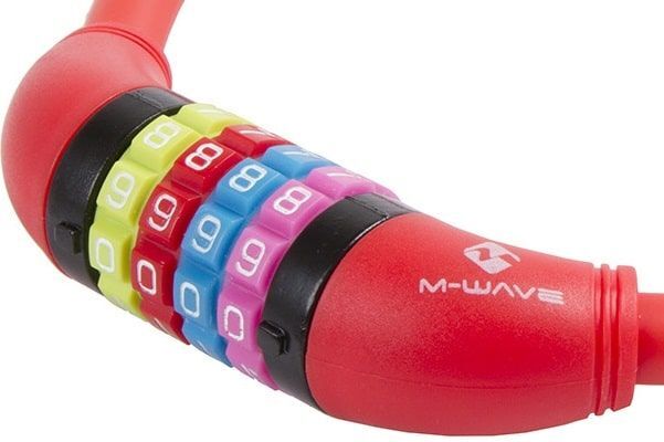 M-Wave Ds 12.6,5 Cykellås Med Kode I Rød