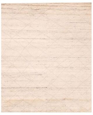 ECARPETGALLERY Hand-knotted Tangier Light Grey Wool Rug - 8'0 x 9'10