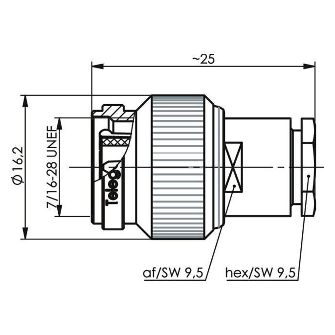 Tega Baby TNC-Kabelstecker G1(RG 100123608 -58C/U)LMR-195 RG-141A/U RG-142B/U IP 67 (100123608)