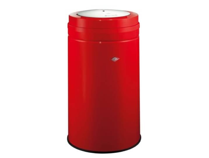 WESCO Big Swing Abfallsammler in der Farbe rot, pulverbeschichtetes Stahlblech, Innenbefestigung für Mülltüten, leichte Bedienung durch Swing -Deckel, Nutzbares Volumen 80 Liter