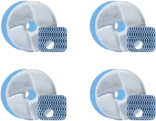 Inspire Curations PureFlow Replacement Filters For 2.2L Stainless Steel Cat Water Fountain 4pcs