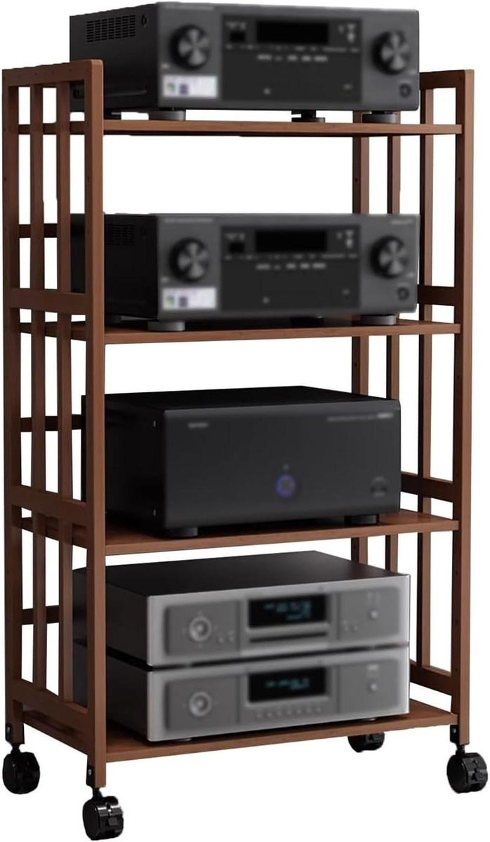 Audiorek Media Toren Stereo Kast met 4 Verstelbare Lagen