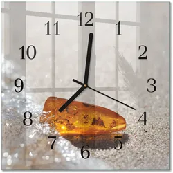 WANDUHR aus Glas 30x30 cm - Bernstein
