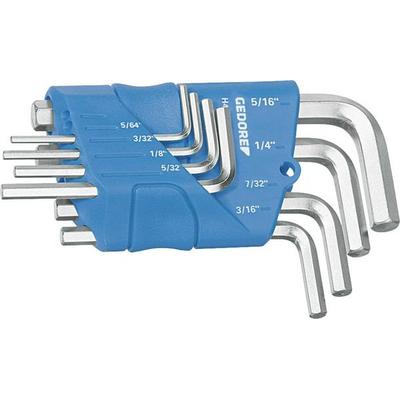 Gedore 1505424 Innen-Sechskant Winkelschraubendreher-Set 5/64 Zoll, 3/32 Zoll, 1/8 Zoll, 5/32 Zoll, 3/16 Zoll, 7/32 Zoll, 1/4 Zoll, 5/16 Zoll 8teili
