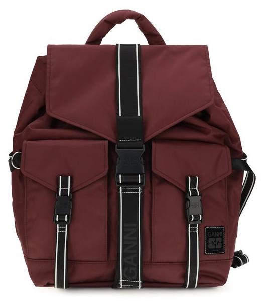 Ganni Rucksack aus Polyamid in Bordeaux