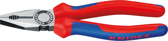 KNIPEX Kombizange aus Spezial-Werkzeugstahl, Kopf poliert, Griffe mit Mehrkomponenten-Kunststoffhüllen