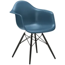 Vitra Stuhl Eames Plastic Armchair DAW 63x83x59 cm meerblau, Gestell: Ahorn schwarz, Designer Charles & Ray Eames