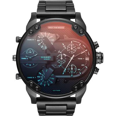 Chronograph DIESEL "MR. DADDY 2.0", schwarz, Armbanduhren, Herren, Chronograph, Quarzuhr, Armbanduhr, Herrenuhr, Stoppfunktion, mehrere Zeitzonen