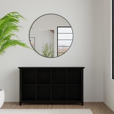 "WYNDENHALL Normandy SOLID WOOD 57 inch Transitional 8 Cube Storage Sofa Table - 57""w x 15.75""d x 33""h"