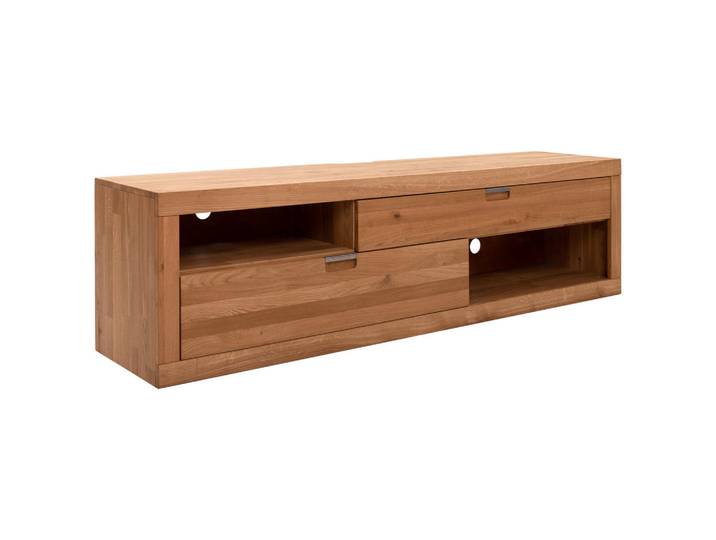 Carryhome Tv-Element, Wildeiche, Holz, Wildeiche, massiv, 2 Schublade(n) Schubladen, 200x54x42 cm, Kabeldurchlass, Wohnzimmer, TV Möbel, TV-Racks