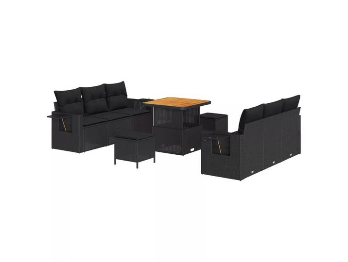 VidaXL - Terrassenmöbel poly-rattan, One Size, Schwarz