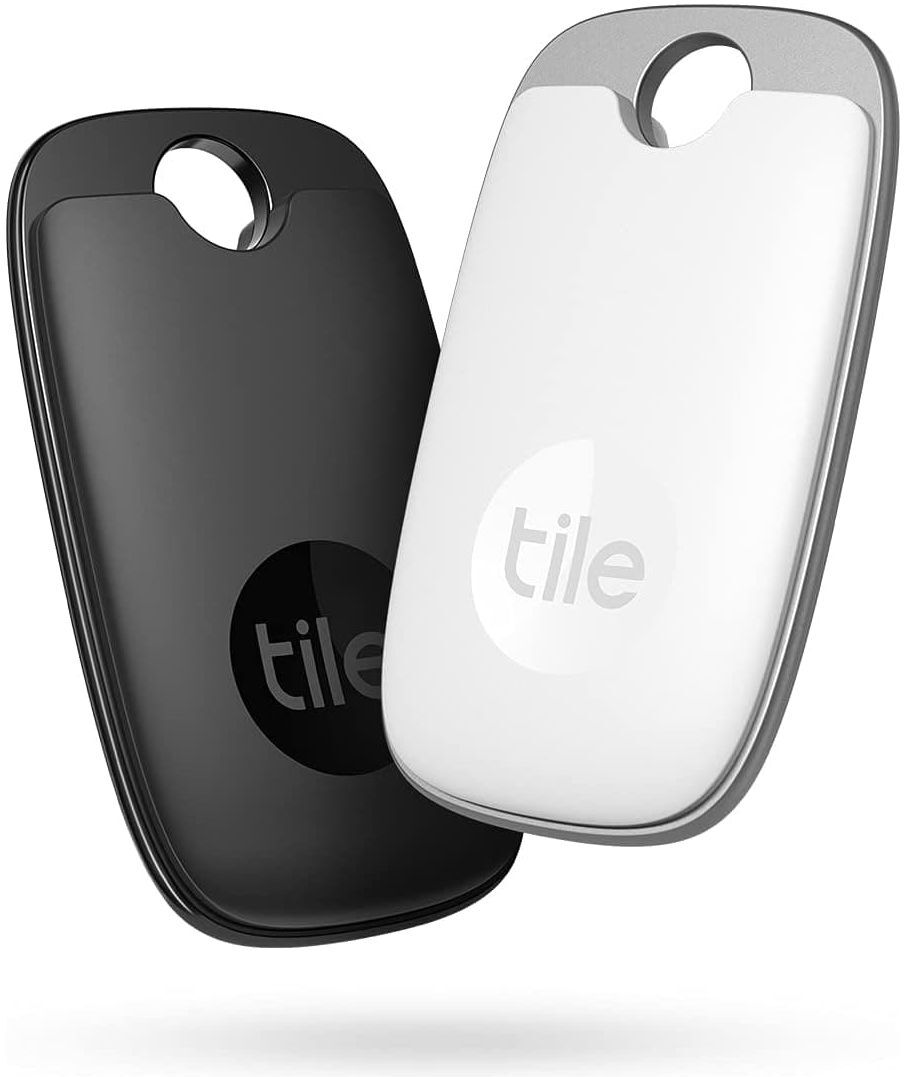 Tile Pro (2022) - Bluetooth Item Finder 2-Pack (Black/White)   120m Range, Works with Alexa, Google Home, iOS & Android   Key & Remote Tracker, New