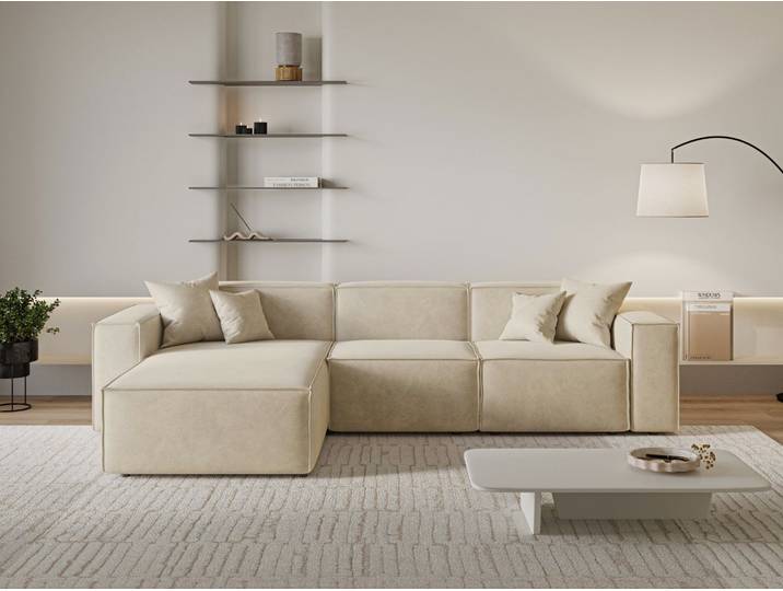 Ecksofa L-Form Links Arizona Beige