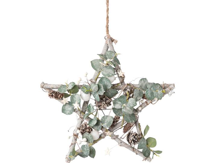 Dekostern CREATIV DECO Weihnachtsstern, Weihnachtsdeko , grün, T:7cm Ø:40cm, Holzwerkstoff, Dekosterne, Dekostern, auf Holzbasis, Hängedekoration