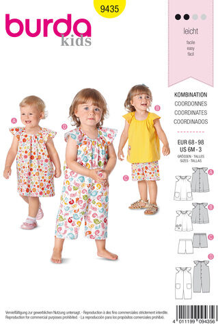 burda Schnitt 9435 "Sommer-Kombination" für Kleinkinder