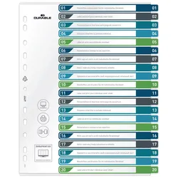 DURABLE Ordnerregister Überbreite 1-20 DIN A4