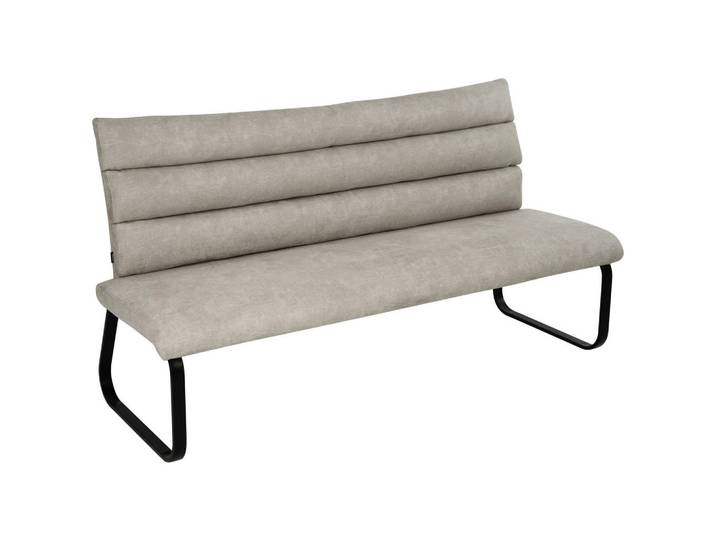 Novel Sitzbank, Taupe, Metall, 3-Sitzer, 180x94.5x70 cm, mit Rückenlehne, Esszimmer, Bänke, Sitzbänke