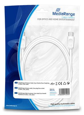 MediaRange MRCS163 Antennekabel Koax-Stecker/Kuppling 75Ohm 3,0m