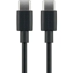AccuCell USB-C auf USB-C Lade- und Synchronisationskabel passend für Geräte mit USB-C Anschluss, Farbe schwarz