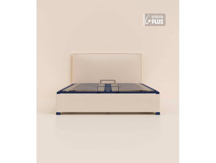 Lit coffre 140x200 cm Plus - Beige - Tediber