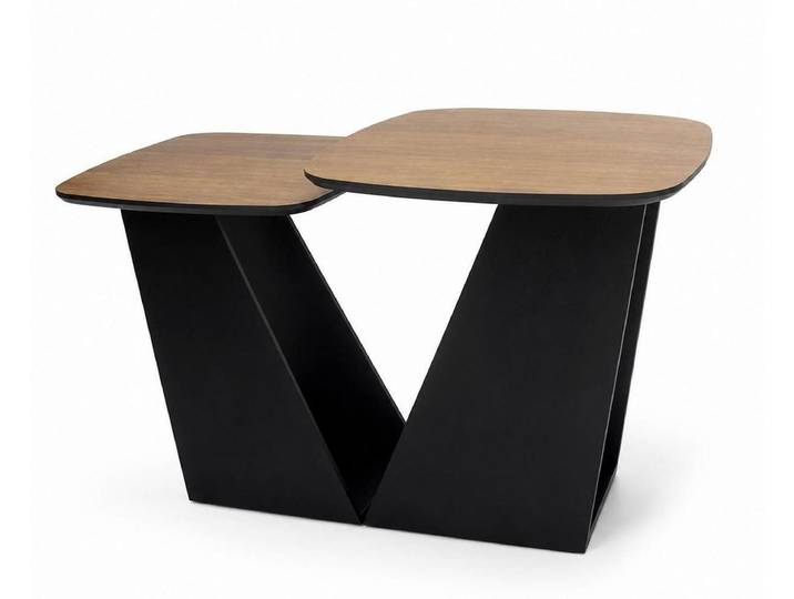 JVmoebel Couchtisch Doppel Couchtisch Modern Schwarz Schlicht Schlicht Kompakt Organisch, Made in Europa