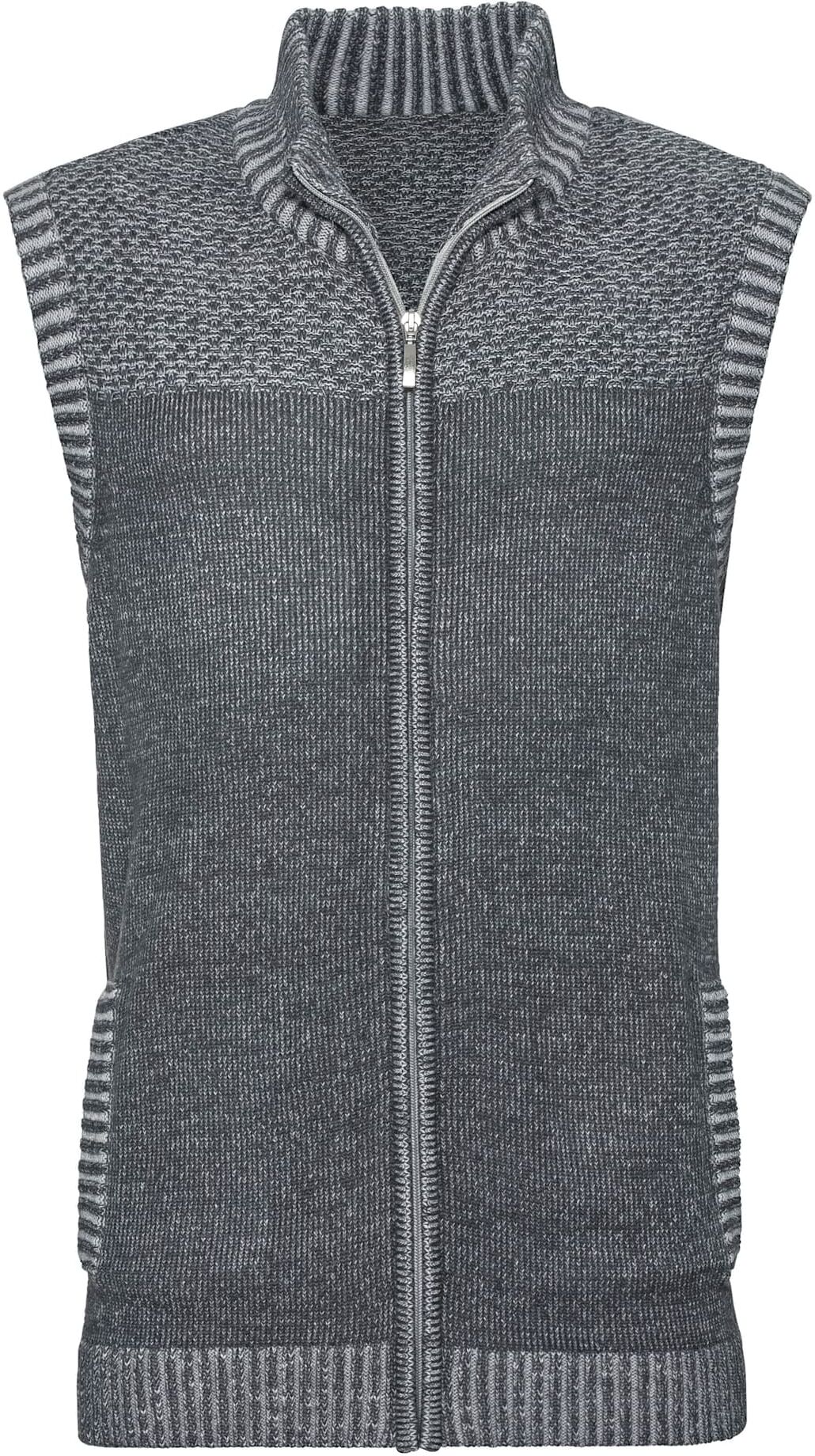 Strickweste CLASSIC, Herren, Gr. 48, grau (grau, meliert), 100% Polyacryl, meliert, Westen Strickweste grau, meliert 48