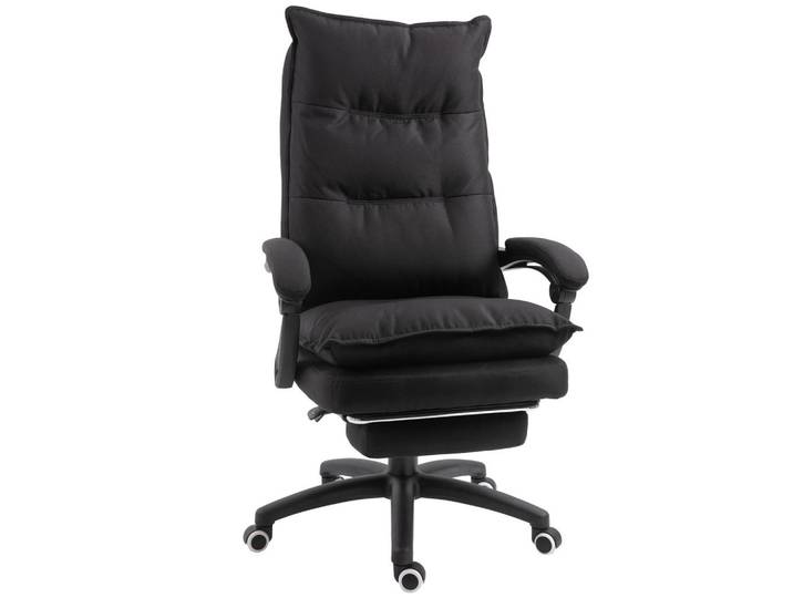 Vinsetto Bürostuhl mit Massagefunktion, Ergonomischer Schreibtischstuhl, Schwarz, Kunststoff, 62x130x70 cm, Büromöbel, Bürostühle, Drehstuhl