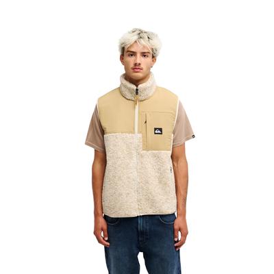 Plüschweste QUIKSILVER "Shallow Water", Herren, Gr. L, beige (peyote heather swallow water), Obermaterial: 70% Polyester, 30% Polyester., Westen