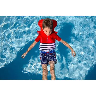 Floatee - Das Anti-Ertrinken T-Shirt für Kinder mit UV-Schutz, rot - Gr. 92 | Kurzarm T-Shirt Komplettset
