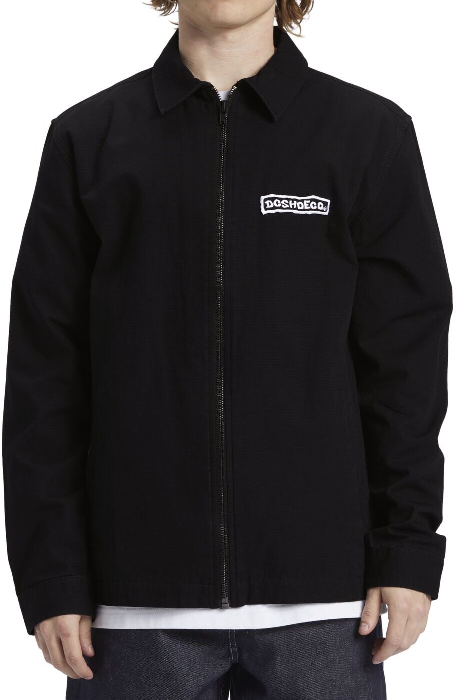 Langarmhemd DC SHOES "Carbon", Herren, Gr. L, schwarz, Obermaterial:100% Baumwolle., Hemden Langarmhemd