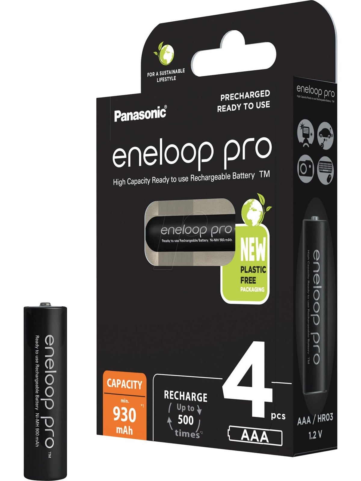 Panasonic Eneloop Pro BK-4HCDE/4BE - Battery 4 x AAA - (rechargeable) - 930 mAh