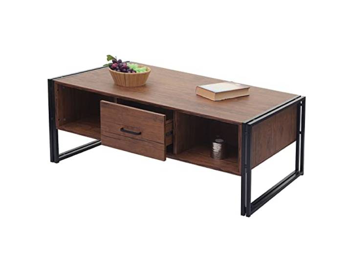 Mendler Couchtisch HWC-A27b 45x110x60cm MVG Metall - Wildeiche-Optik