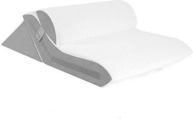 Silver Stone Store Adjustable 3 Piece Wedge Pillow For Acid Reflux Relief, Snoring Support & Post Surgery Comfort grey And White