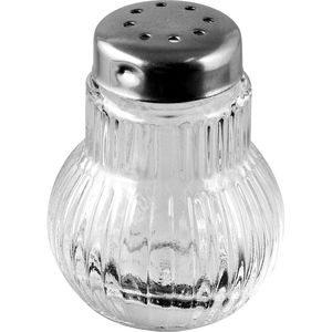 Fackelmann Salz-und-Pfefferstreuer Rubin 46968, Mini-Streuer aus Glas / Edelstahl, transparent