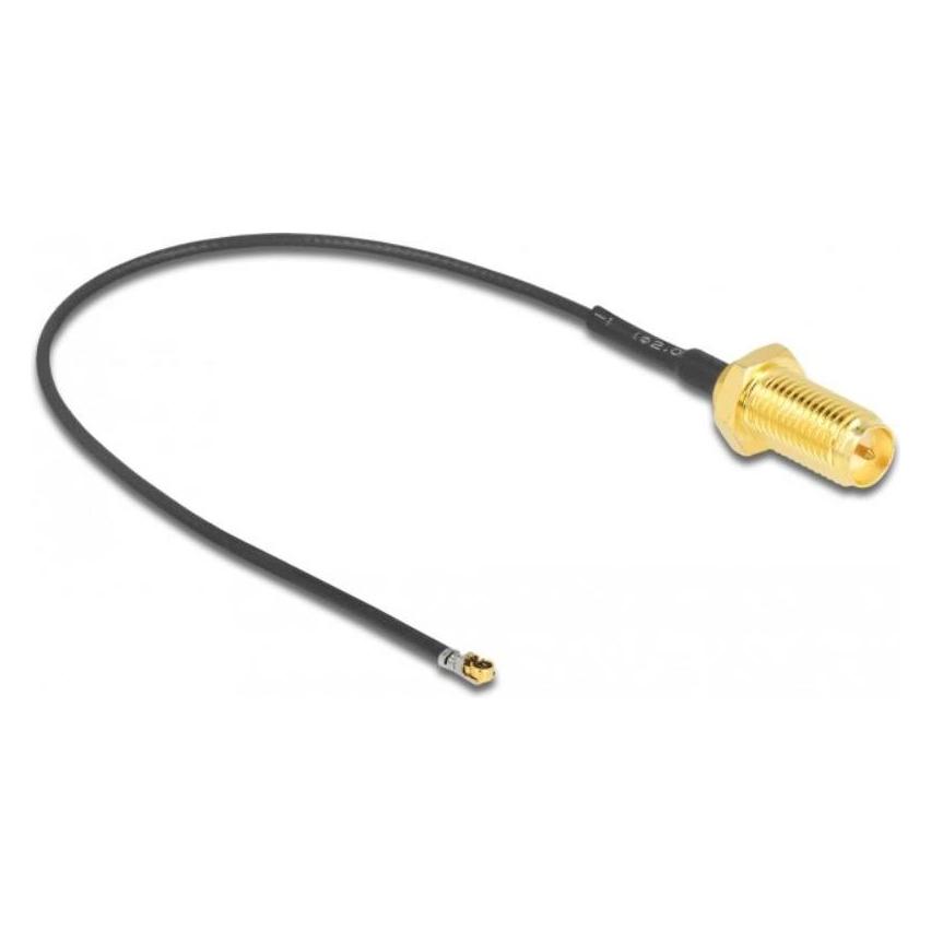 Delock Antennenkabel RP-SMA Buchse zum Einbau zu MHF 4L LK Stecker 1.37 35 cm Gewindelänge 10 mm (Antennenkabel) (12658)
