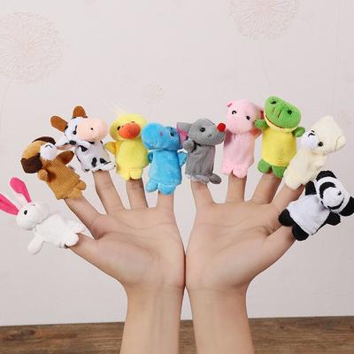 Tiny Tots Teens Trends Baby Finger Puppet Plush Toy, Cartoon Hand Doll, Early Education Soothing Plush Story Toys 10pcs