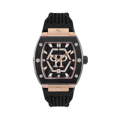 Luxusuhr PHILIPP PLEIN "Hexagon", 0203, schwarz, rose, Armbanduhren, Herren