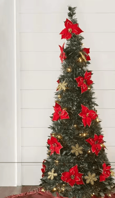 Inspire Curations Pop Up Christmas Tree 120cm Foldable Pre Decorated Festive Tree d